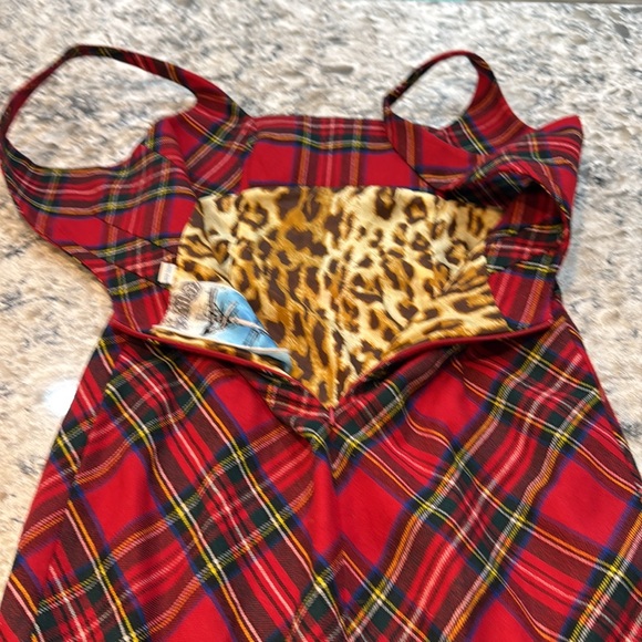 L.A.M.B. | Gwen Stefani Vintage Plaid Wool Dress 2000s Y2K in Red Size S Small - Picture 14 of 16